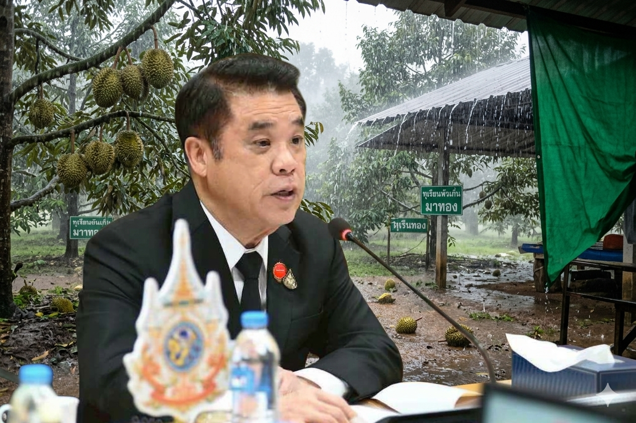 พายุถล่มสวนทุเรียนจันทบุรี “สุริยะ” สั่งรับซื้อผลร่วงแปรรูป ลดเจ็บหนักเกษตรกร