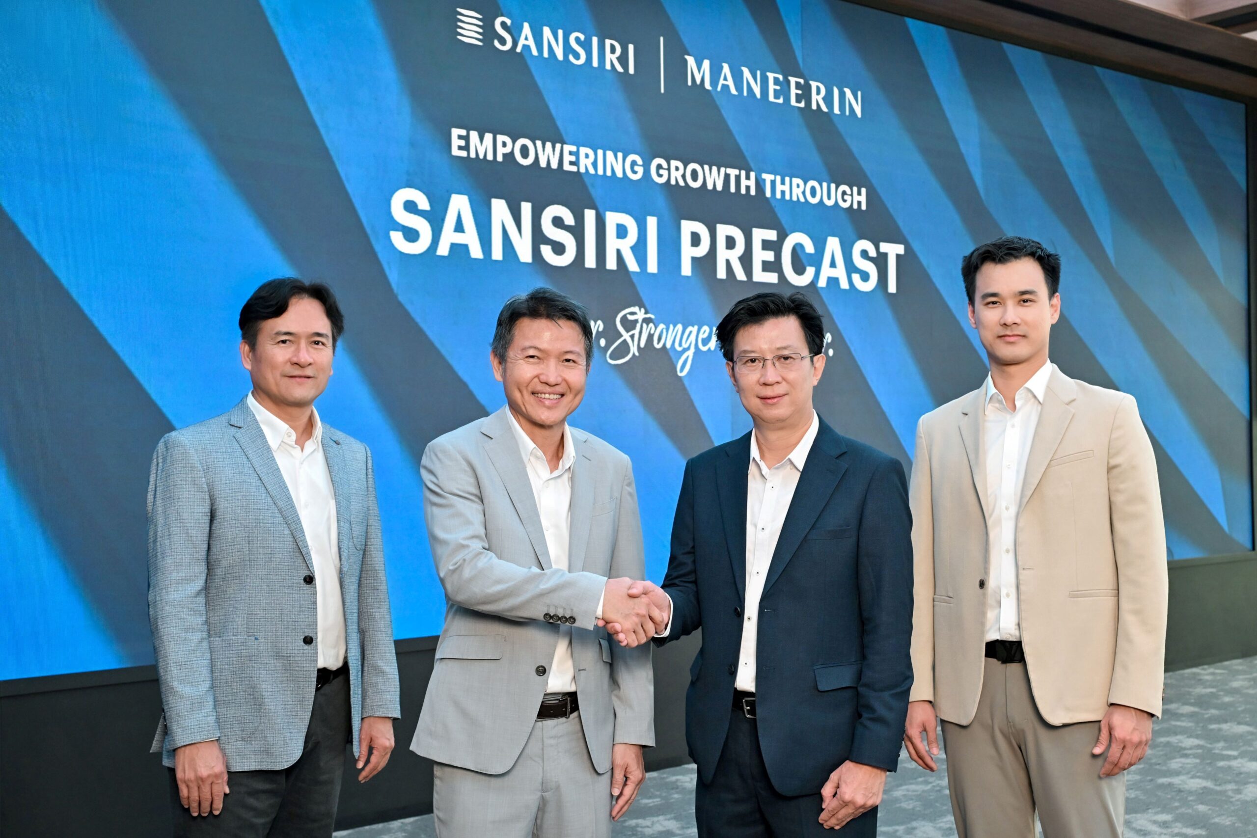 แสนสิริ จับมือ มณีรินทร์ อัพเกรดศักยภาพ SMEs ลุยใช้พรีคาสต์รักษ์โลกสร้างบ้านอีอีซี