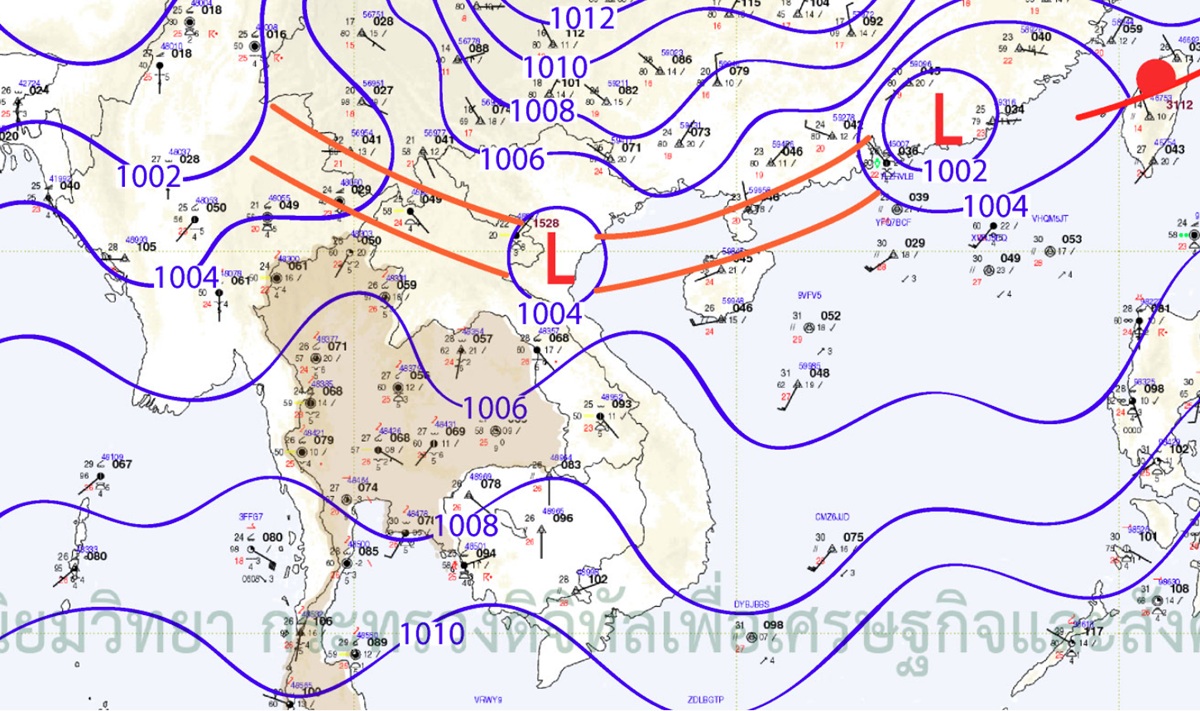 กรมอุตุฯเตือนร่องมรสุมพาดผ่าน “เหนือ-อีสาน-กลาง” ฝนตกหนัก 10