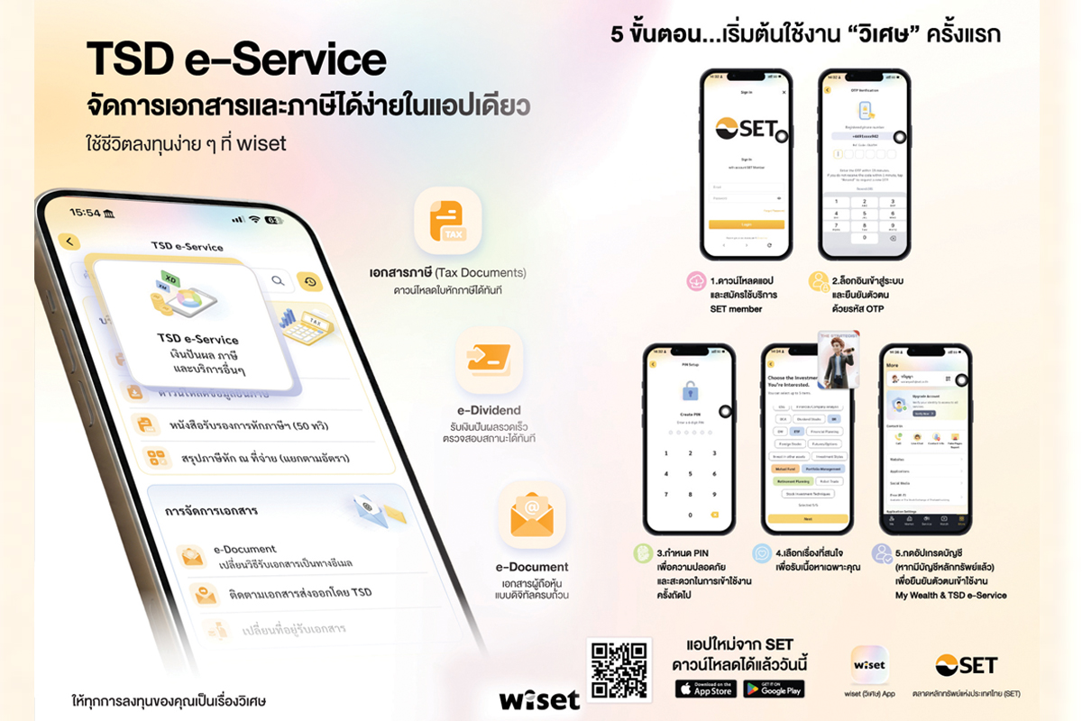 ตลท. ยกระดับ “TSD e-Service” ปลดล็อกการทำธุรกรรมผู้ถือหุ้นให้เป็นเรื่อง “วิเศษ”