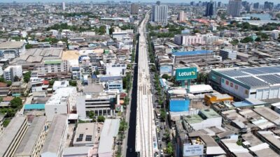 รถไฟฟ้าสีม่วง“เตาปูน-ราษฎร์บูรณะ” คืบหน้า 75.90% เปิดปี’73 เชื่อมการเดินทาง 3 จังหวัด