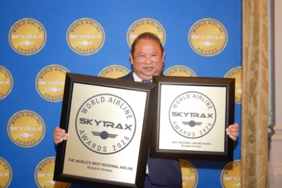 “บางกอกแอร์เวย์ส” คว้า 2 รางวัล “สายการบินระดับภูมิภาคที่ดีที่สุดในโลก-เอเชีย” ต่อเนื่องเป็นปีที่ 10