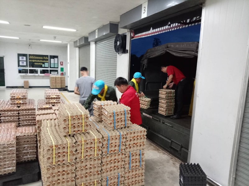 น้ำท่วมสระแก้วขนส่งสะดุด พาณิชย์ประสานทหารลำเลียงไข่ 2,000 แผงเติมตลาด